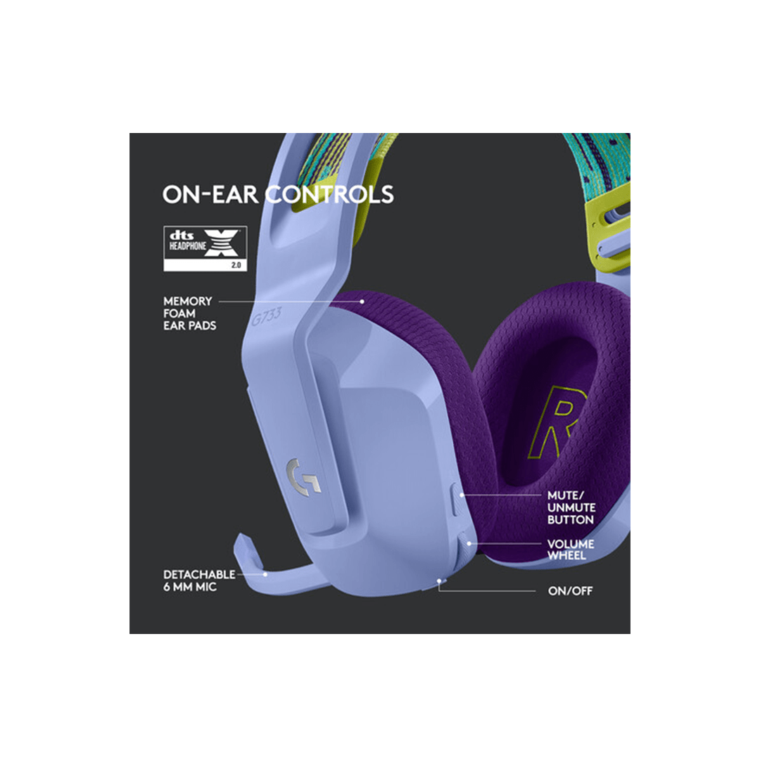 Logitech G733 LIGHTSPEED Wireless RGB Gaming Headset - Lilac in Qatar Logitech G733 LIGHTSPEED Wireless RGB Gaming Headset - Lilac in Qatar